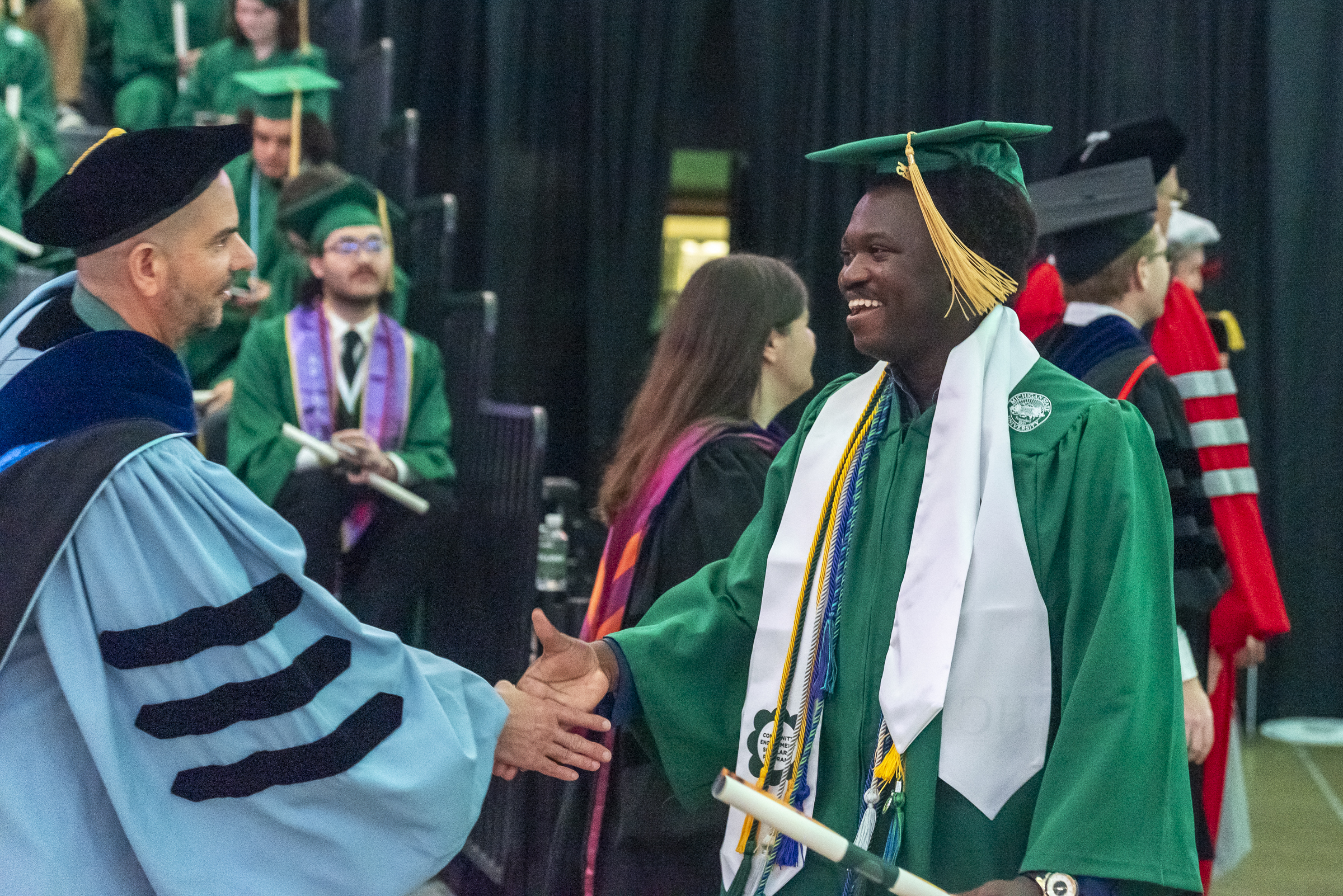 PLS Chair Jeff Conroy-Krutz and graduate Jerome Hamilton Jr. 