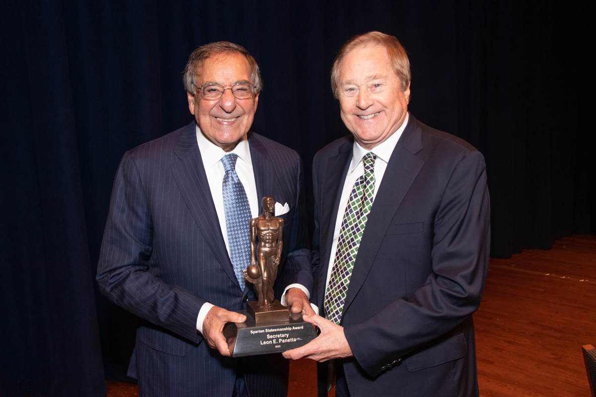 Former Defense Secretary Leon Panetta urges young people to become active in their communities and their government 