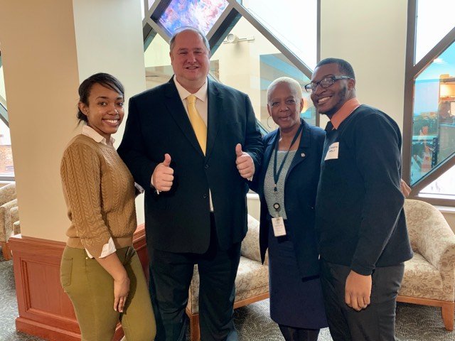 Rep. Isaac Robinson with MPP students Asia Hudson and Jeremiah Grant