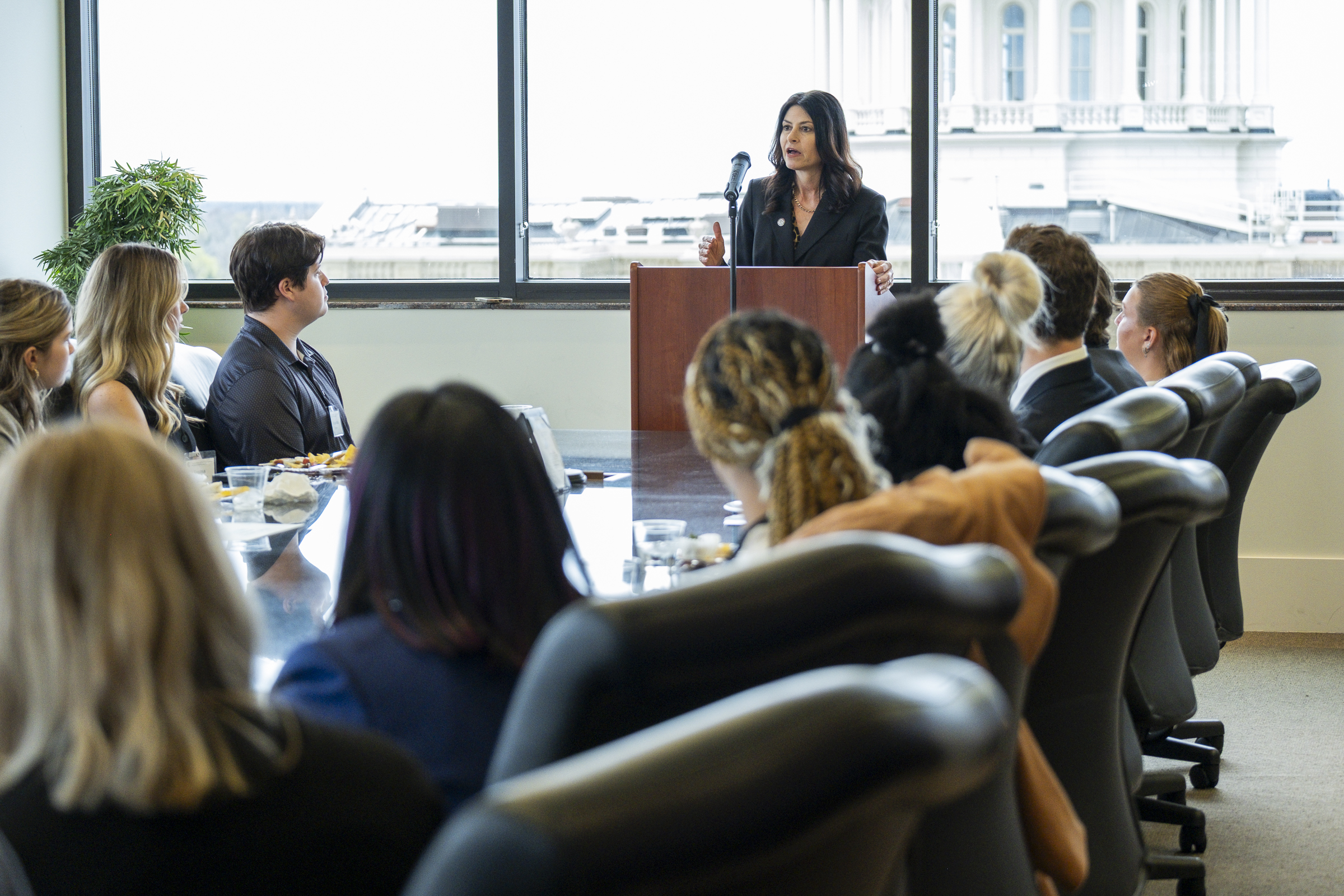 Attorney General Dana Nessel speaks to MGSP students