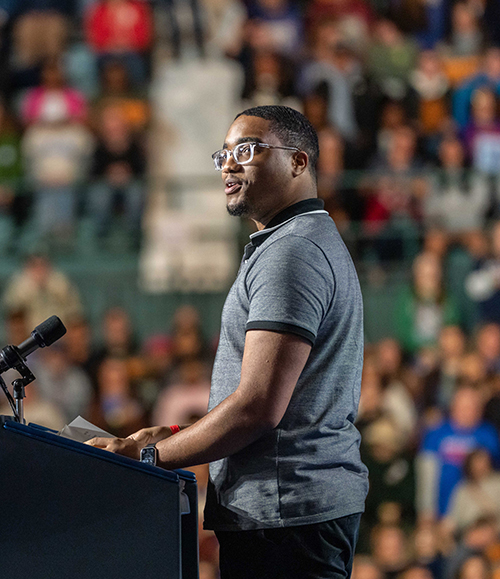 PLS senior introduces Vice President Harris at MSU rally 